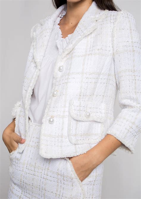 chaqueta chanel blanca|Chaquetas .